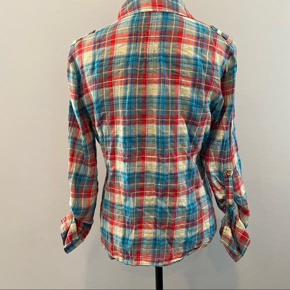 Postmark for Anthropologie Fairweather Plaid Button Down Top - Picture 5 of 8